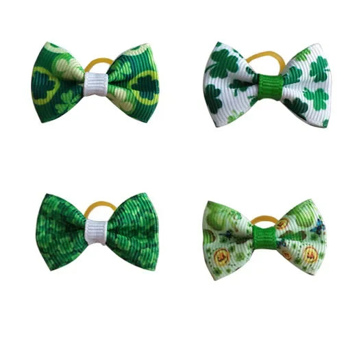 100pcs Dog Hair Bows – Cute Pet Accessories with Rubber Bands