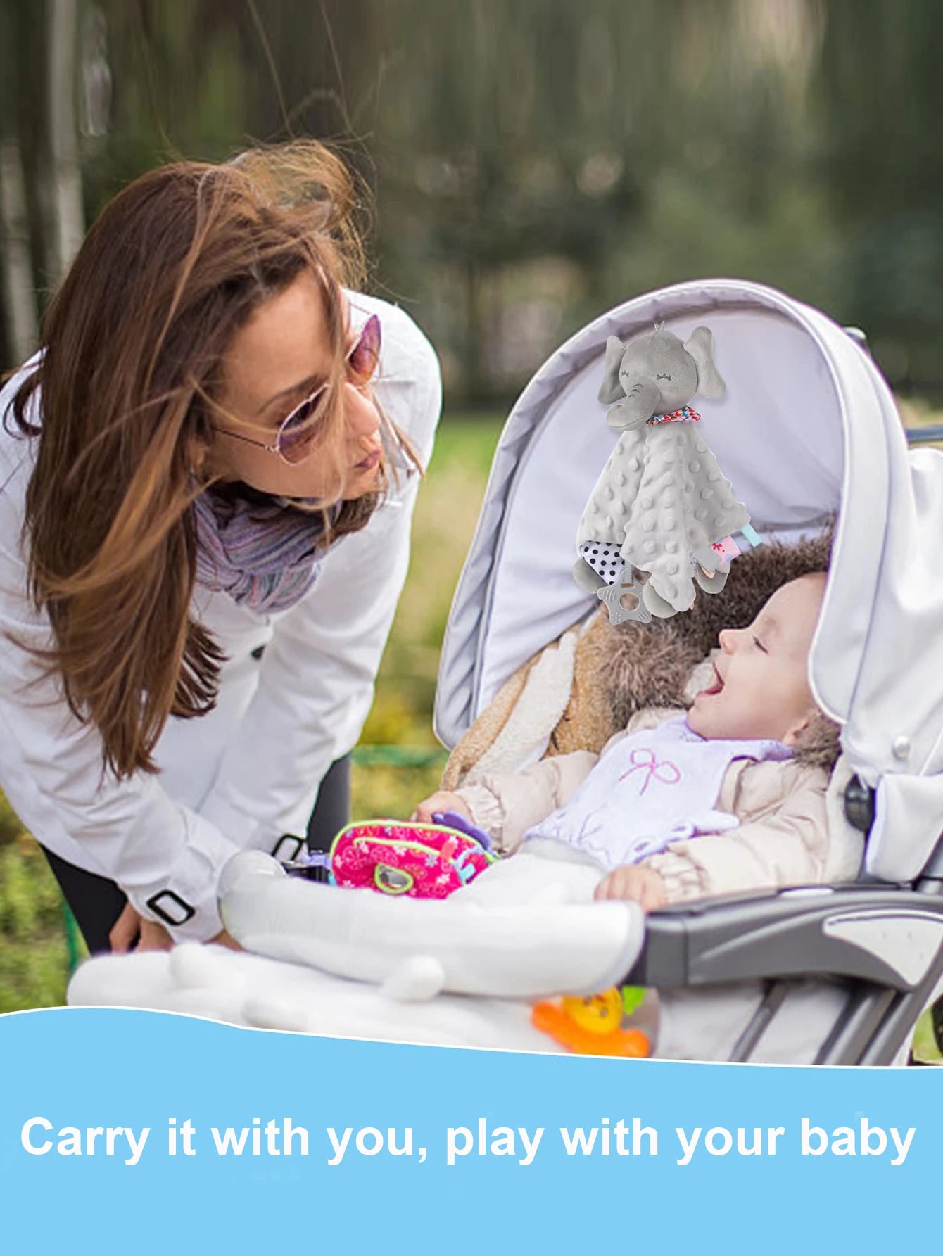 Elephant Baby Comforter – Soft Soothe Blanket & Rattle Toy