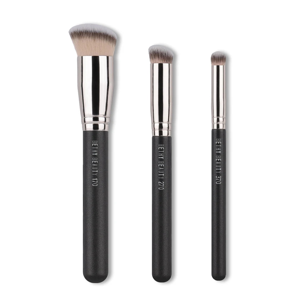 2/3-Piece Foundation & Concealer Brush Set – Synthetic Blending & Contour Brushes