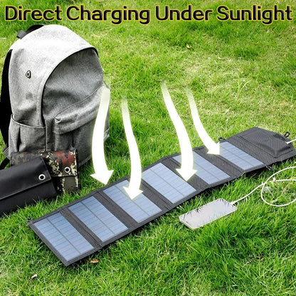 20W 6-Fold Foldable Solar Panel  Portable USB/DC 5V Charger for Full-Time Mobile Power