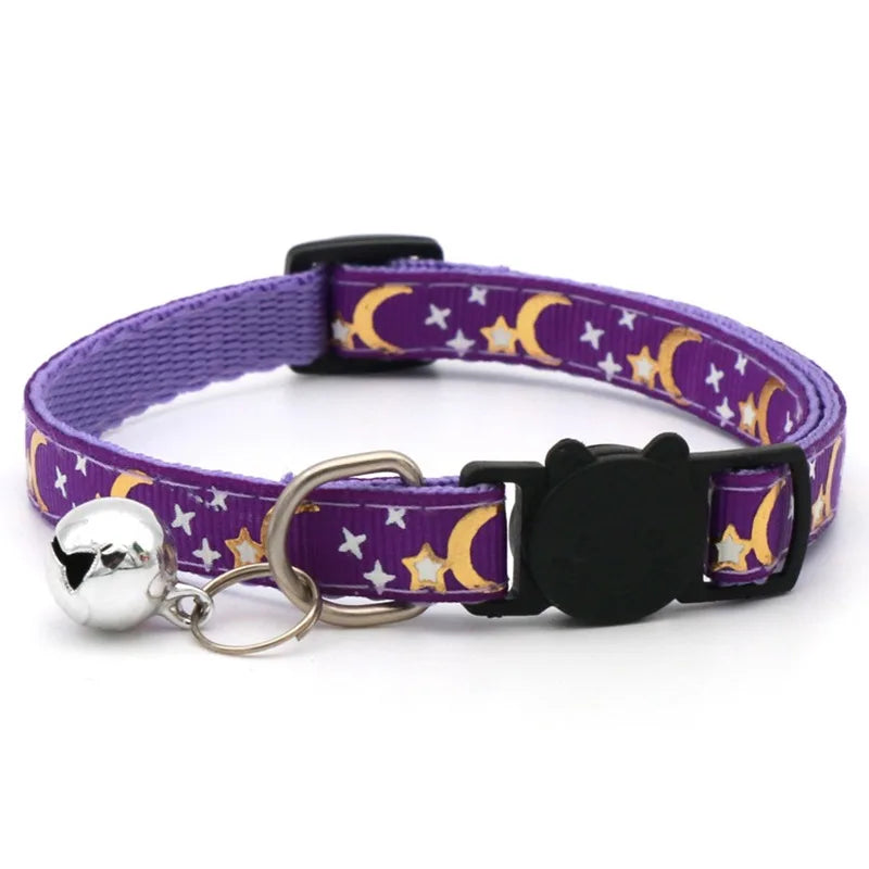 Colorful Pet Collar with Bell  Adjustable Dog & Kitten Collar