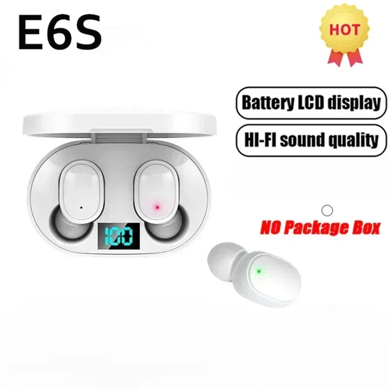 E6S TWS Wireless Earbuds – Bluetooth, Noise-Cancelling, With Microphone