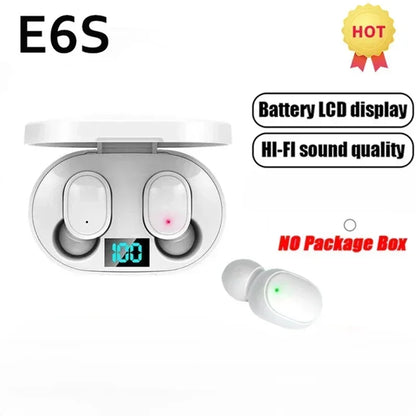 E6S TWS Wireless Earbuds – Bluetooth, Noise-Cancelling, With Microphone