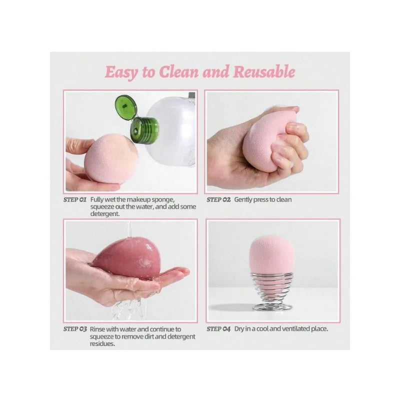 4-Pack Makeup Sponge Blenders – Foundation Applicator Beauty Puffs
