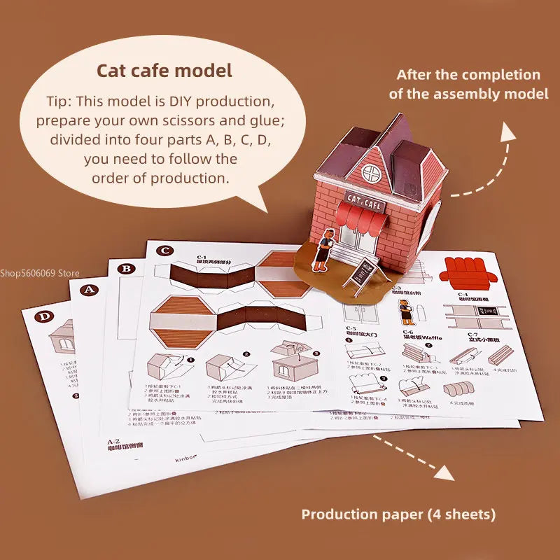 Cat Café Handbook Gift Set – A6 Cute Diary & Scrapbook