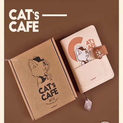 Cat Café Handbook Gift Set – A6 Cute Diary & Scrapbook