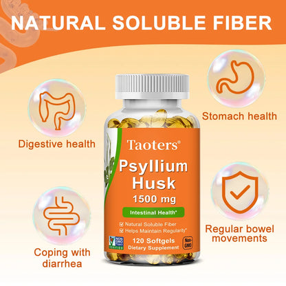 Psyllium Husk – Soluble Fiber for Digestion & Gut Health (120 Capsules)