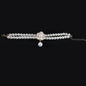 Double-Layer Pearl Pet Necklace  Adjustable Collar with Flower Pendant