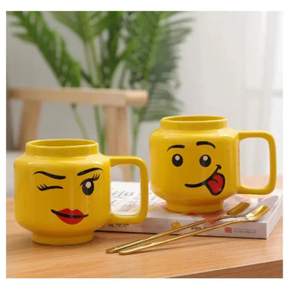 Cute Cartoon Impish Expression Mug – Ceramic Coffee & Tea Cup
