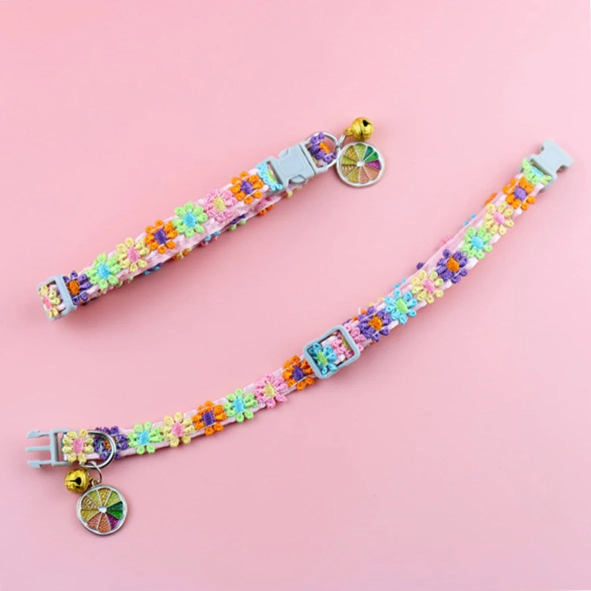 Colorful Pet Collar with Bell  Adjustable Dog & Kitten Collar