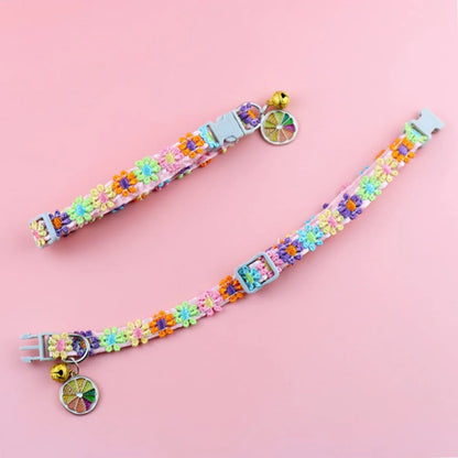 Colorful Pet Collar with Bell  Adjustable Dog & Kitten Collar