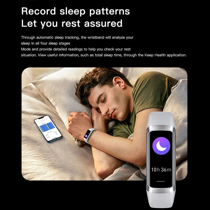 1.10" AMOLED Fitness Tracker  24/7 Heart Rate & SpO₂, Smart Watch, IP68 Waterproof