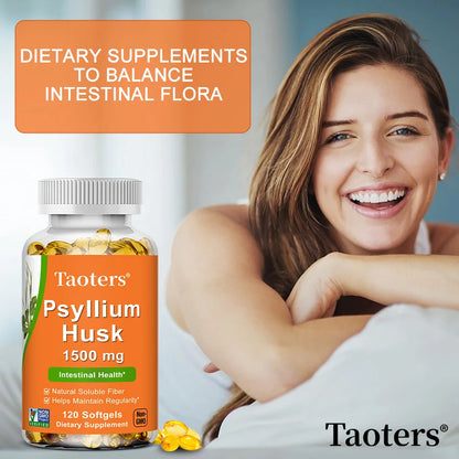 Psyllium Husk – Soluble Fiber for Digestion & Gut Health (120 Capsules)