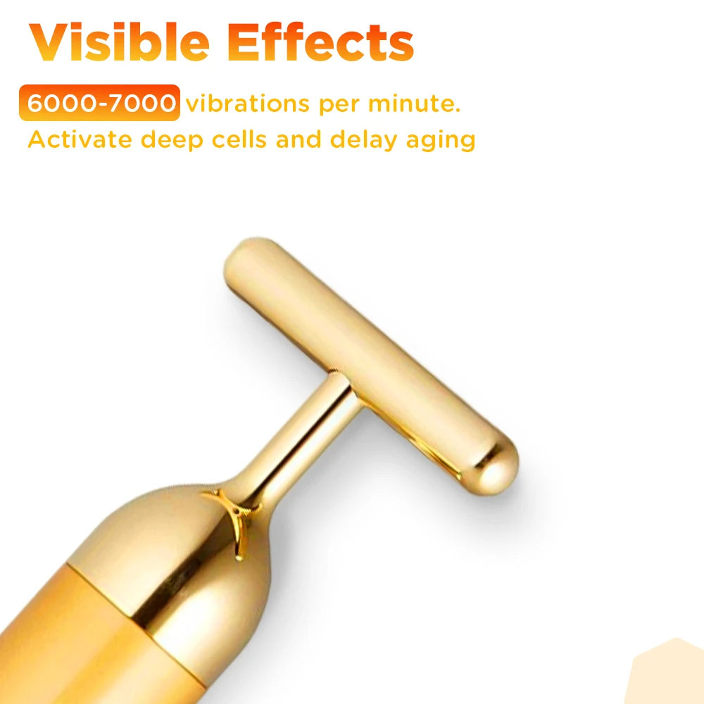 24K Gold Beauty Stick – Vibrating Face Lift & Skin Tightening Massager