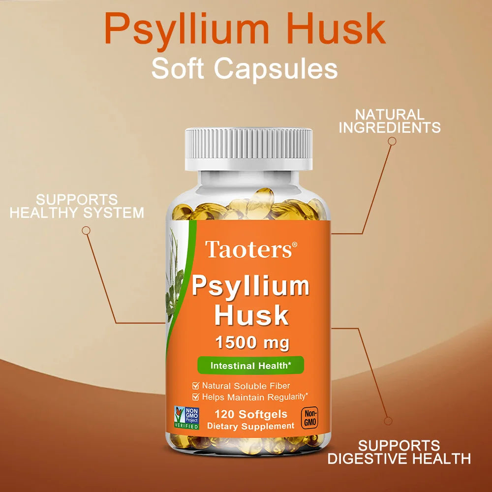 Psyllium Husk – Soluble Fiber for Digestion & Gut Health (120 Capsules)