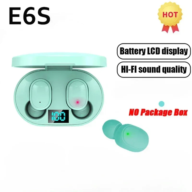 E6S TWS Wireless Earbuds – Bluetooth, Noise-Cancelling, With Microphone