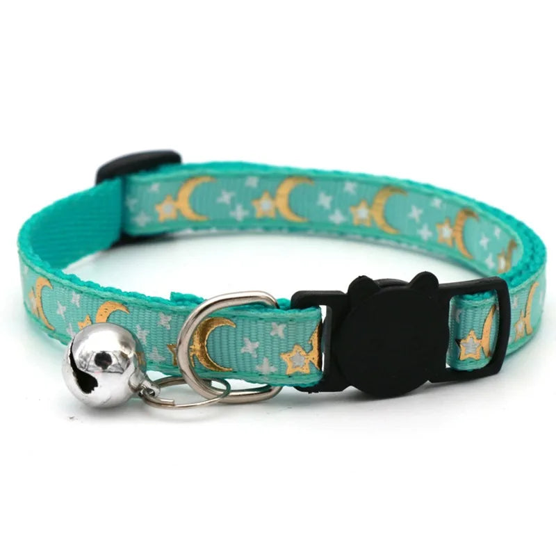 Colorful Pet Collar with Bell  Adjustable Dog & Kitten Collar