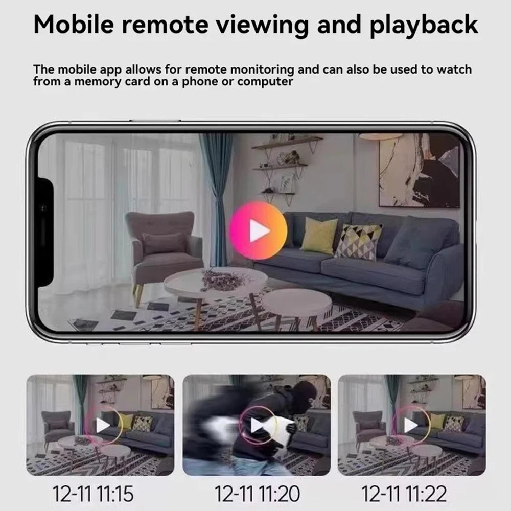 Mini Smart Security Camera  Wireless WiFi, Indoor/Outdoor, Waterproof, Two-Way Audio, Human Detection