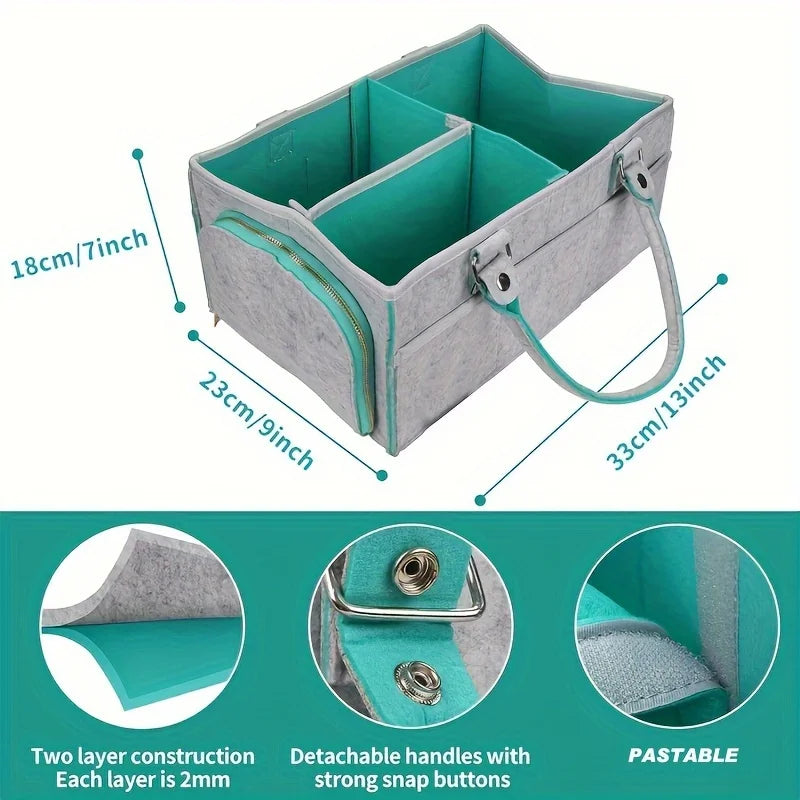 Baby Diaper Caddy – Nursery Organizer Basket for Newborn Essentials