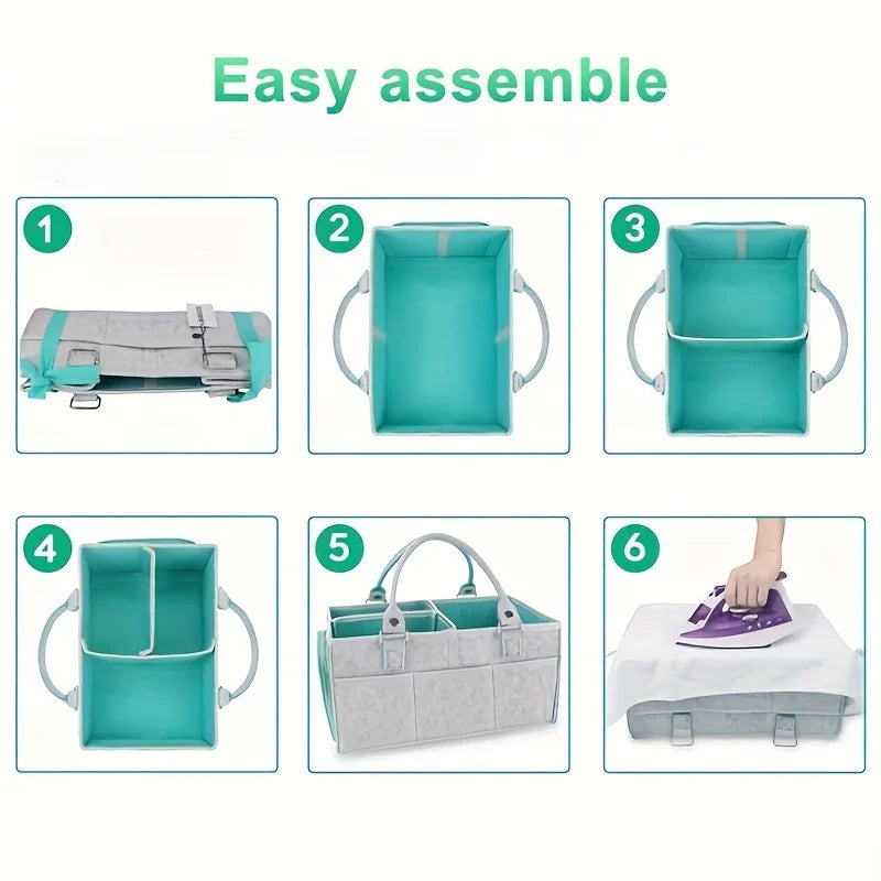 Baby Diaper Caddy – Nursery Organizer Basket for Newborn Essentials