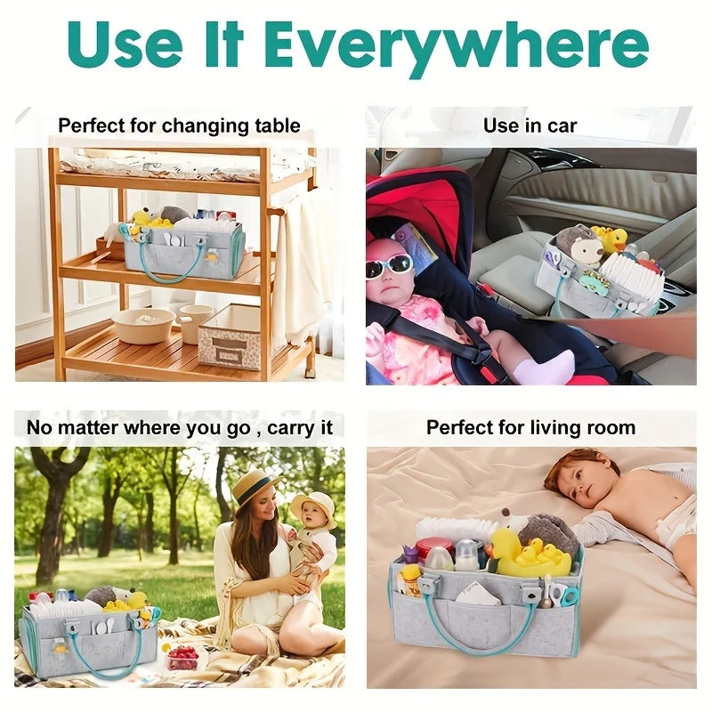 Baby Diaper Caddy – Nursery Organizer Basket for Newborn Essentials