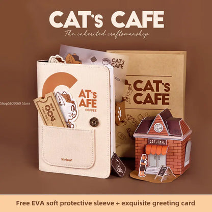 Cat Café Handbook Gift Set – A6 Cute Diary & Scrapbook