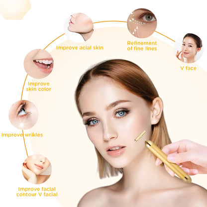 24K Gold Beauty Stick – Vibrating Face Lift & Skin Tightening Massager