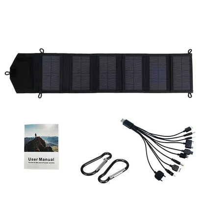 20W 6-Fold Foldable Solar Panel  Portable USB/DC 5V Charger for Full-Time Mobile Power
