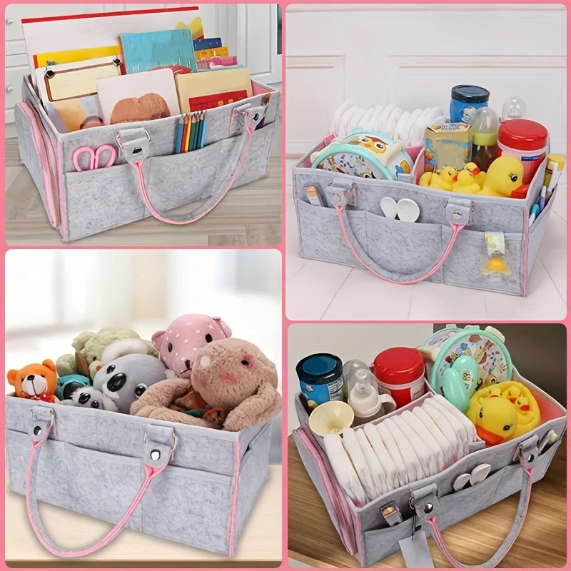 Baby Diaper Caddy – Nursery Organizer Basket for Newborn Essentials