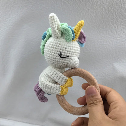 Baby Security Blanket – Soft Cotton Bib & Burp Cloth with Cute Rattle