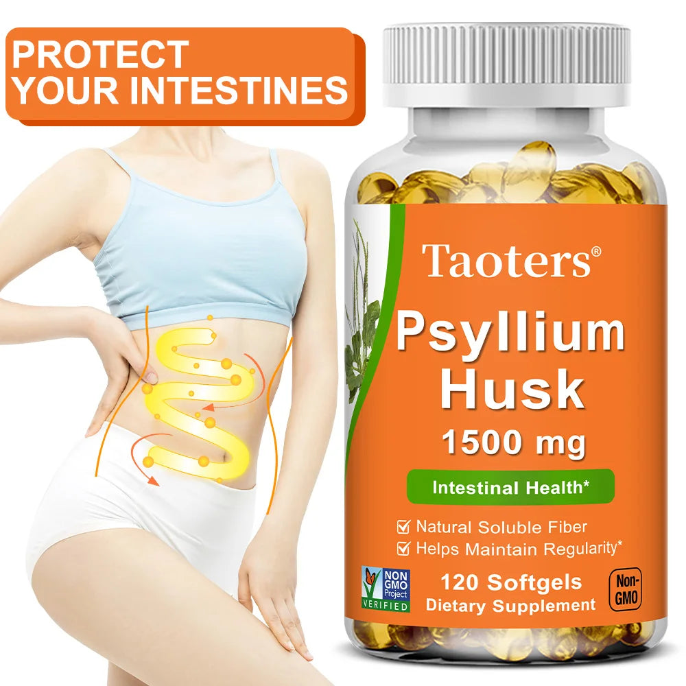 Psyllium Husk – Soluble Fiber for Digestion & Gut Health (120 Capsules)