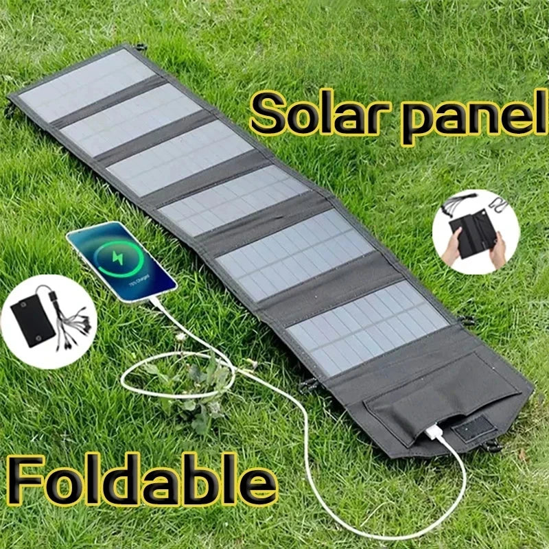 20W 6-Fold Foldable Solar Panel  Portable USB/DC 5V Charger for Full-Time Mobile Power