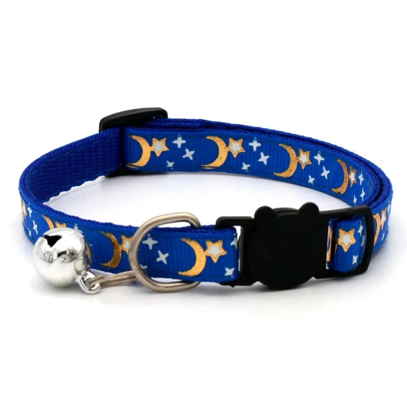 Colorful Pet Collar with Bell  Adjustable Dog & Kitten Collar