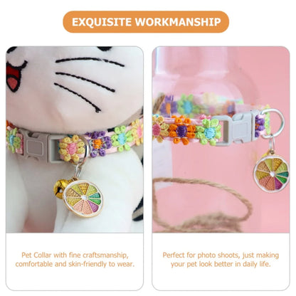 Colorful Pet Collar with Bell  Adjustable Dog & Kitten Collar