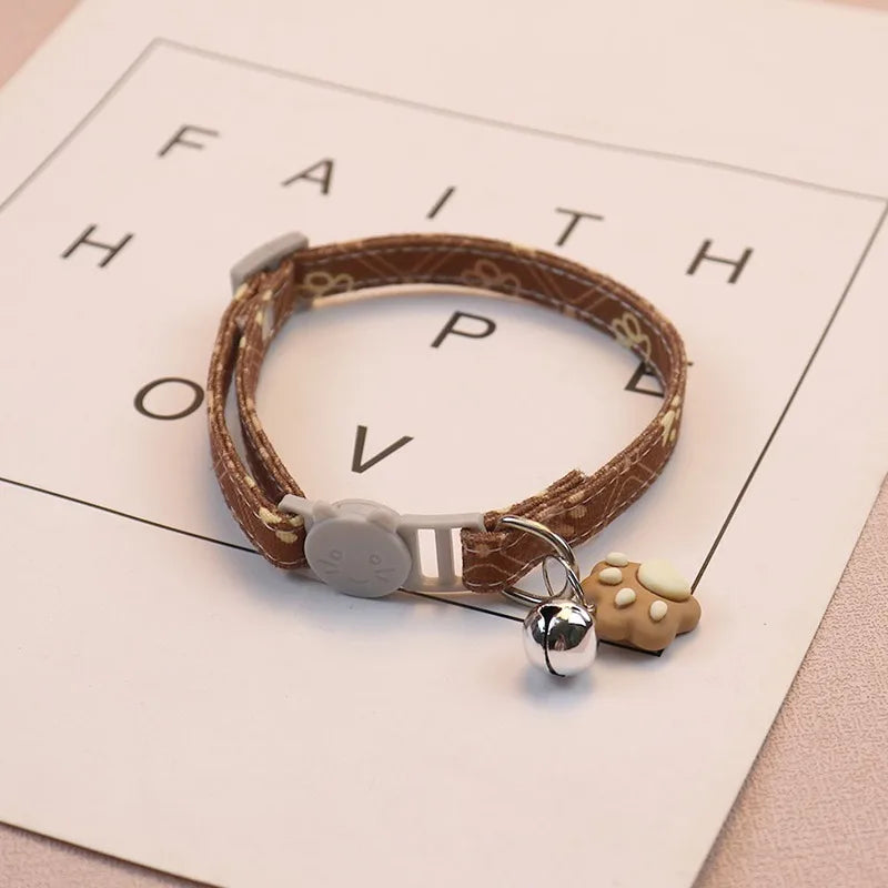 Colorful Pet Collar with Bell  Adjustable Dog & Kitten Collar