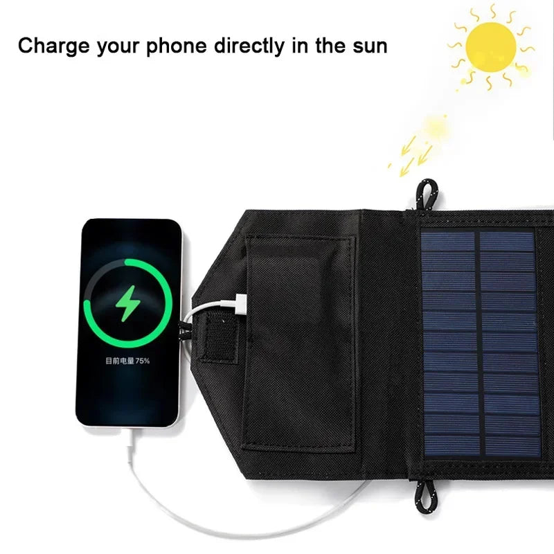 20W 6-Fold Foldable Solar Panel  Portable USB/DC 5V Charger for Full-Time Mobile Power