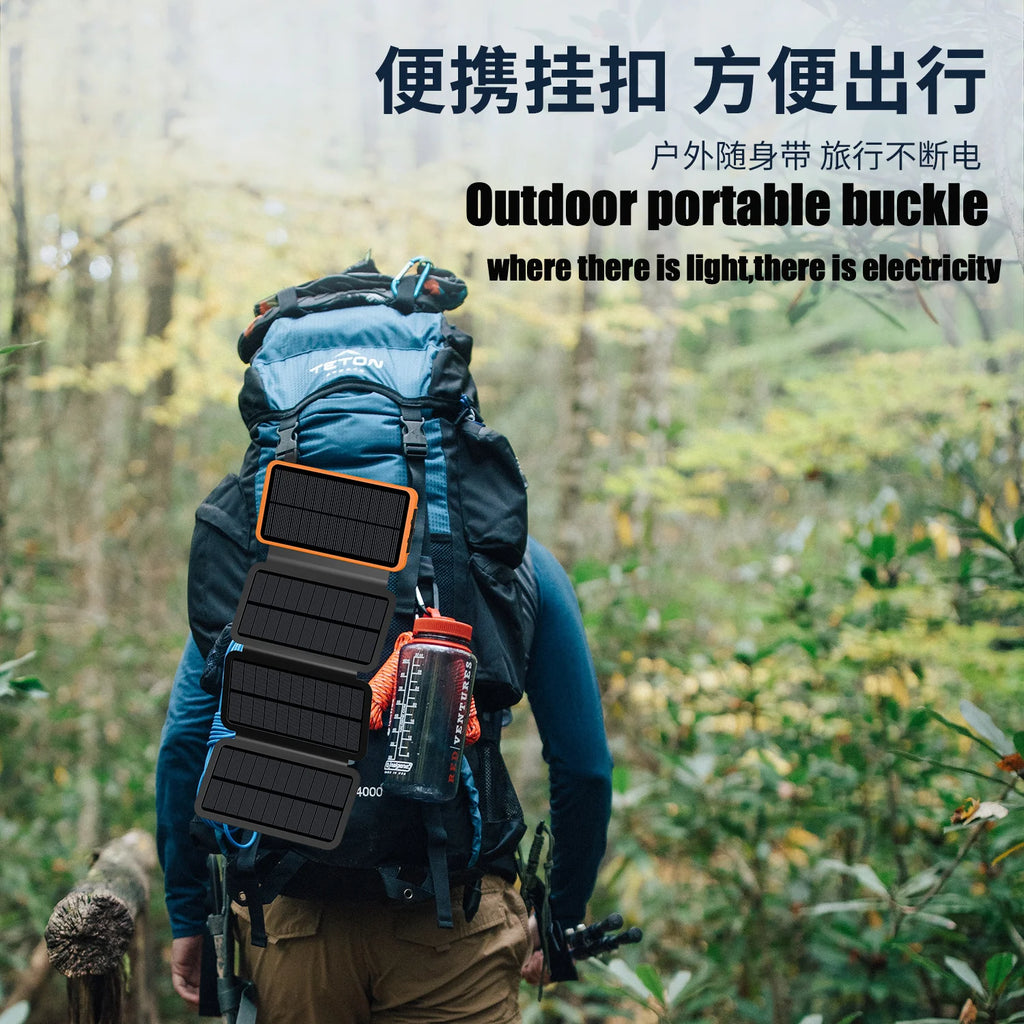 20,000mAh Solar Power Bank – Fast Charge, USB-A/USB-C, iOS & Android Compatible