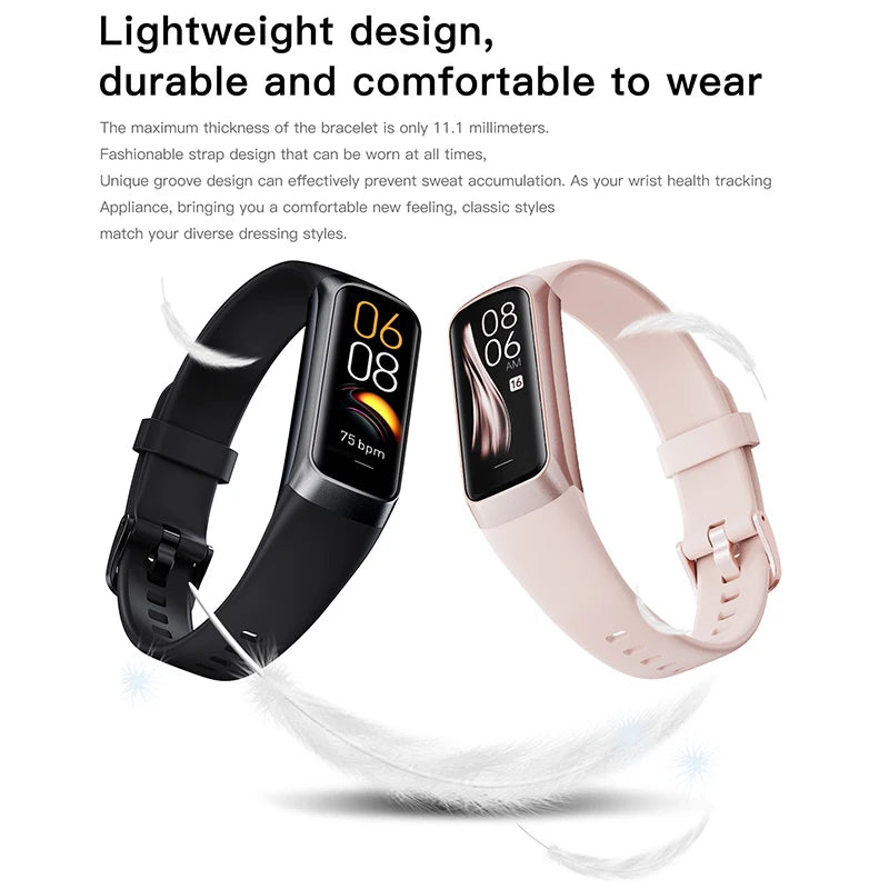 1.10" AMOLED Fitness Tracker  24/7 Heart Rate & SpO₂, Smart Watch, IP68 Waterproof