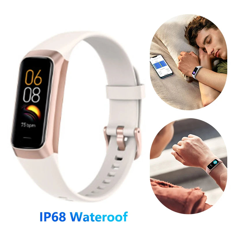 1.10" AMOLED Fitness Tracker  24/7 Heart Rate & SpO₂, Smart Watch, IP68 Waterproof