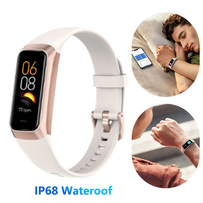 1.10" AMOLED Fitness Tracker  24/7 Heart Rate & SpO₂, Smart Watch, IP68 Waterproof
