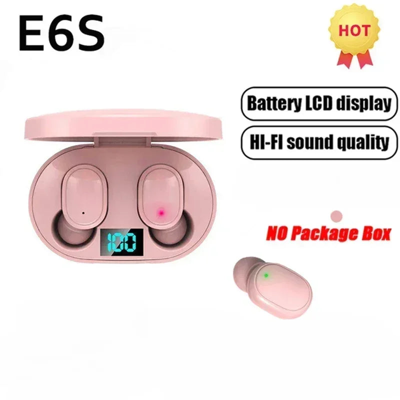 E6S TWS Wireless Earbuds – Bluetooth, Noise-Cancelling, With Microphone