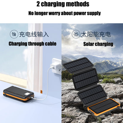 20,000mAh Solar Power Bank – Fast Charge, USB-A/USB-C, iOS & Android Compatible
