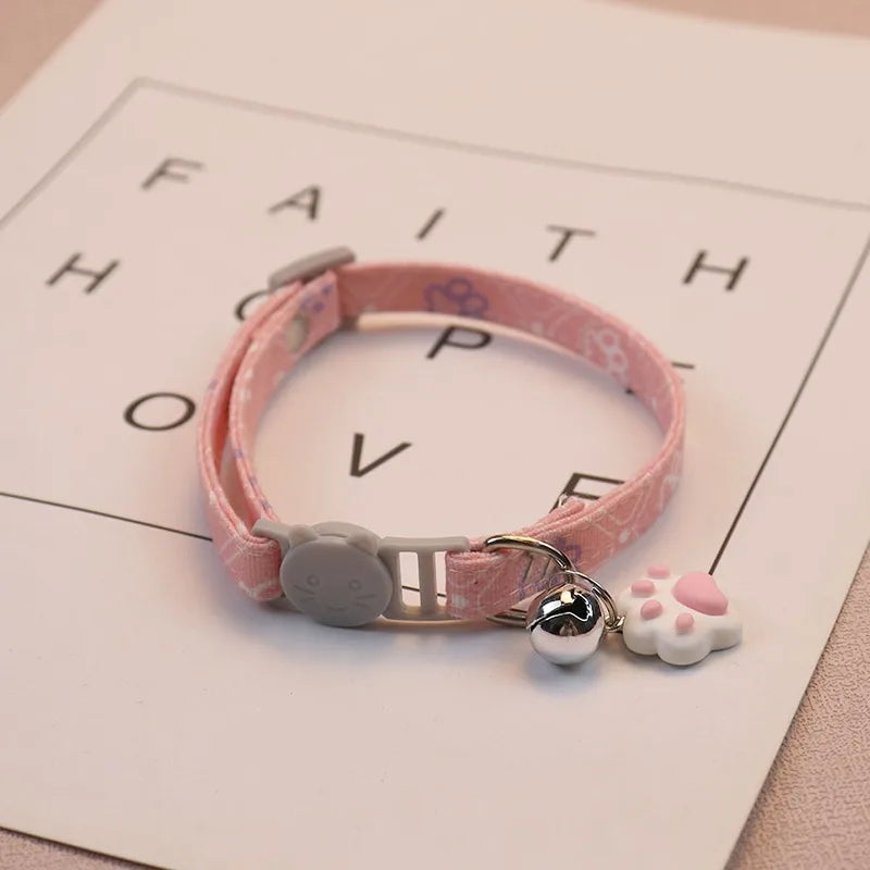 Colorful Pet Collar with Bell  Adjustable Dog & Kitten Collar