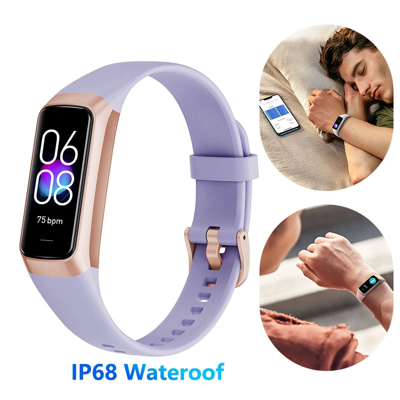 1.10" AMOLED Fitness Tracker  24/7 Heart Rate & SpO₂, Smart Watch, IP68 Waterproof