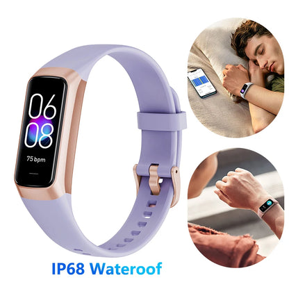 1.10" AMOLED Fitness Tracker  24/7 Heart Rate & SpO₂, Smart Watch, IP68 Waterproof