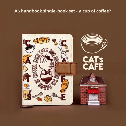 Cat Café Handbook Gift Set – A6 Cute Diary & Scrapbook