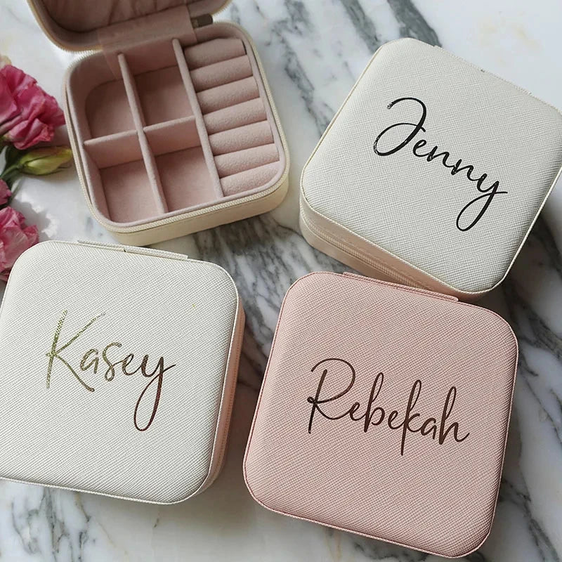 Personalized Bridesmaid Jewelry Case – Bachelorette & Wedding Gift