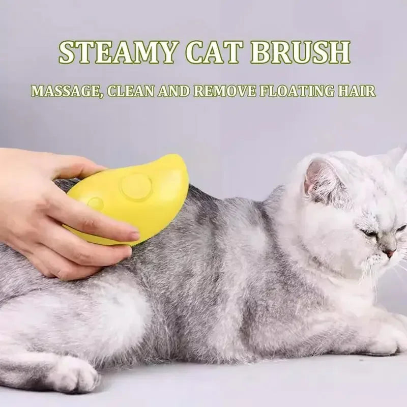 3-in-1 Electric Cat Grooming Comb – Brush, Sprayer & Steam Massage