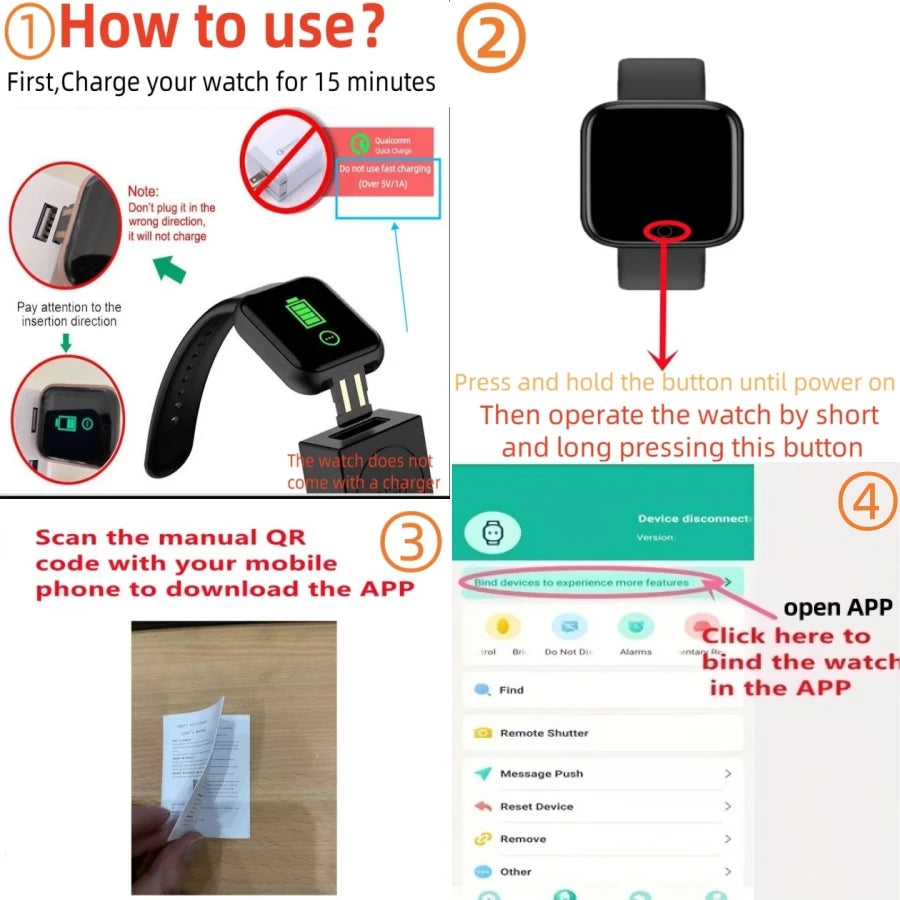 Smart Fitness Watch  Bluetooth, Music Player, Sleep & Activity Tracker for Men & Women