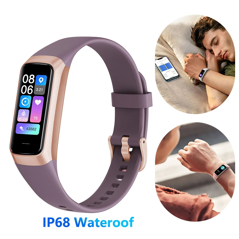 1.10" AMOLED Fitness Tracker  24/7 Heart Rate & SpO₂, Smart Watch, IP68 Waterproof